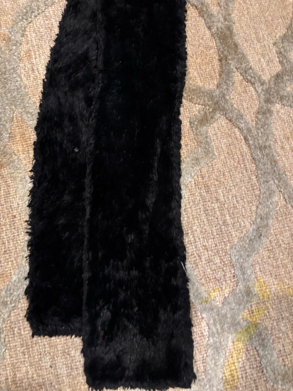 Black Faux Fur Scarf